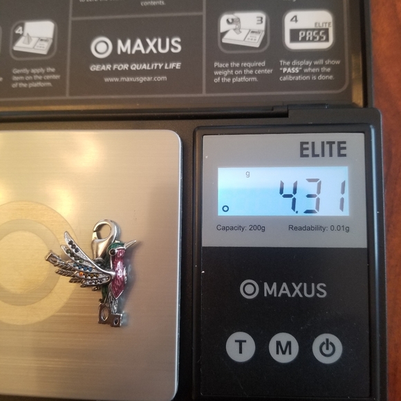 925 Sterling Silver Colorful Humming Bird Cubic Zirconia Dangle Charm Pendant - Picture 6 of 6